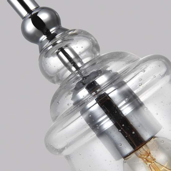 Sospensione Industrial Nordica Loras Acciaio Vetro 1 Luce E27 QN-LORAS-1MP