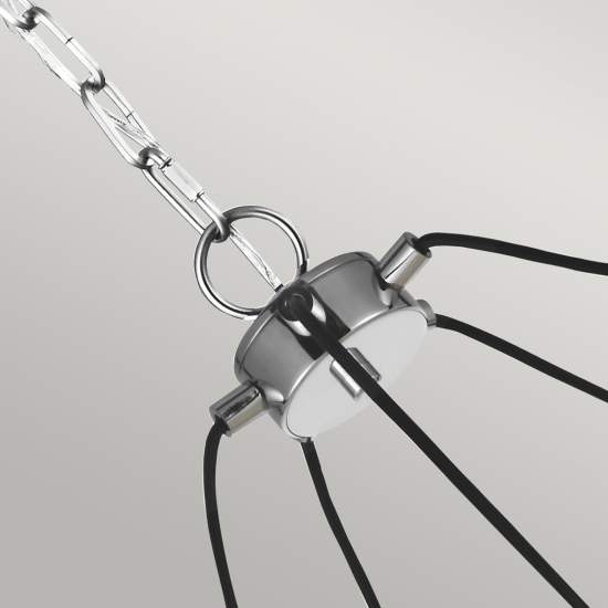 Lampadario Industrial Nordico Loras Acciaio Vetro 5 Luci E27 QN-LORAS5
