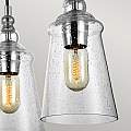 Lampadario Industrial Nordico Loras Acciaio Vetro 5 Luci E27 QN-LORAS5