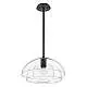 Sospensione Contemporanea Lotus Acciaio Nero Vetro 1 Luce E27