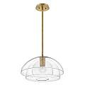 Sospensione Contemporanea Lotus Acciaio Ottone Antico Vetro 1 Luce E27 QN-LOTUS-P-HBR
