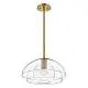 Sospensione Contemporanea Lotus Acciaio Ottone Antico Vetro 1 Luce E27