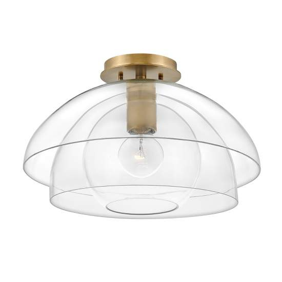 Sospensione Contemporanea Lotus Acciaio Ottone Antico Vetro 1 Luce E27 QN-LOTUS-P-HBR