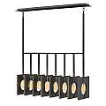 Lampadario Contemporaneo Ludlow Acciaio Grafite Spazzolata 8 Luci E27 QN-LUDLOW8-GR