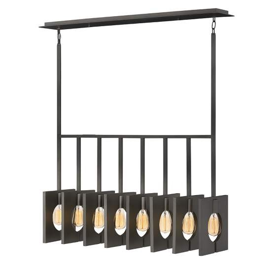 Lampadario Contemporaneo Ludlow Acciaio Grafite Spazzolata 8 Luci E27 QN-LUDLOW8-GR