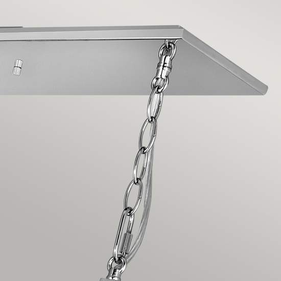 Lampadario Contemporaneo Ludlow Acciaio Nichel Lucido Acrilico 8 Luci E27 QN-LUDLOW8-PN