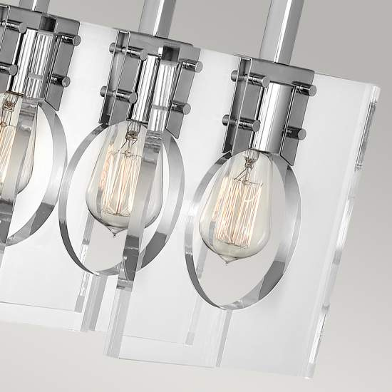 Lampadario Contemporaneo Ludlow Acciaio Nichel Lucido Acrilico 8 Luci E27 QN-LUDLOW8-PN