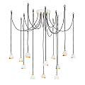 Lampadario Industrial Nordico Nula Acciaio 12 Luci E14 QN-NULA-12P