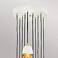 Lampadario Industrial Nordico Nula Acciaio 12 Luci E14 QN-NULA-12P