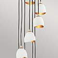 Lampadario Industrial Nordico Nula Acciaio 12 Luci E14 QN-NULA-12P