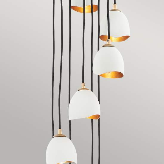 Lampadario Industrial Nordico Nula Acciaio 12 Luci E14 QN-NULA-12P