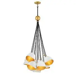 Lampadario Industrial Nordico Nula Acciaio 15 Luci E14