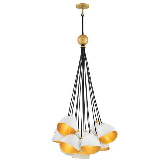 Lampadario Industrial Nordico Nula Acciaio 15 Luci E14 QN-NULA-15P