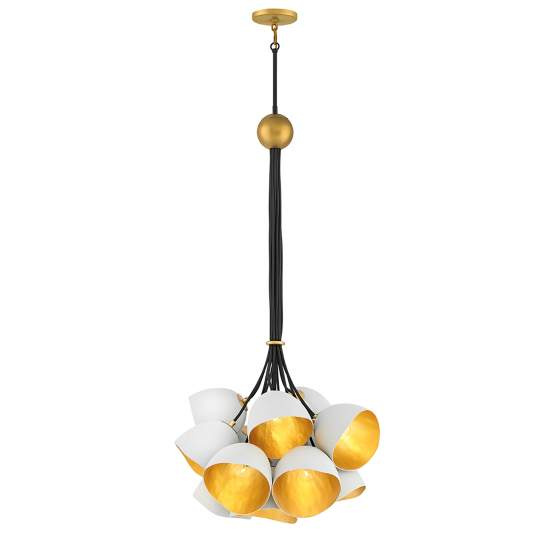 Lampadario Industrial Nordico Nula Acciaio 15 Luci E14 QN-NULA-15P