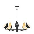 Lampadario Contemporaneo Ren Acciaio Nero Opaco Oro 5 Luci G9 3 Led QN-REN5