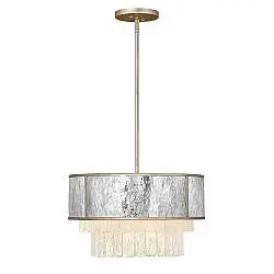 Lampadario Contemporaneo Reverie Acciaio Oro Champagne 4 Luci E14