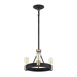 Lampadario Industrial Nordico Silas Acciaio Zinco Antico Ottone 3 Luci E27