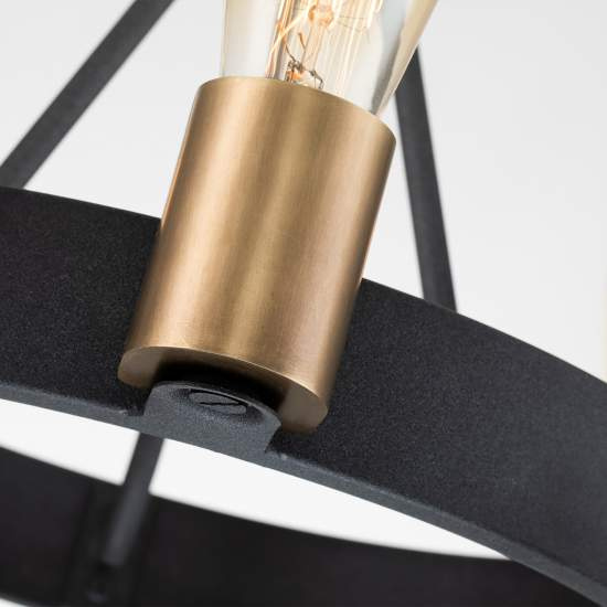 Lampadario Industrial Nordico Silas Acciaio Zinco Antico Ottone 3 Luci E27 QN-SILAS-3P-DZ