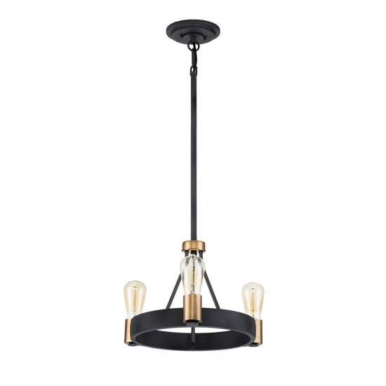 Lampadario Industrial Nordico Silas Acciaio Zinco Antico Ottone 3 Luci E27 QN-SILAS-3P-DZ