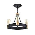 Lampadario Industrial Nordico Silas Acciaio Zinco Antico Ottone 3 Luci E27 QN-SILAS-3P-DZ
