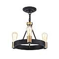 Lampadario Industrial Nordico Silas Acciaio Zinco Antico Ottone 3 Luci E27 QN-SILAS-3P-DZ