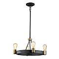 Lampadario Industrial Nordico Silas Acciaio Zinco Antico Ottone 4 Luci E27 QN-SILAS-4P-DZ
