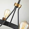Lampadario Industrial Nordico Silas Acciaio Zinco Antico Ottone 4 Luci E27 QN-SILAS-4P-DZ