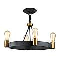 Lampadario Industrial Nordico Silas Acciaio Zinco Antico Ottone 4 Luci E27 QN-SILAS-4P-DZ