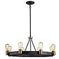 Lampadario Industrial Nordico Silas Acciaio Zinco Antico Ottone 8 Luci E27 QN-SILAS-8P-DZ