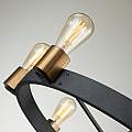 Lampadario Industrial Nordico Silas Acciaio Zinco Antico Ottone 8 Luci E27 QN-SILAS-8P-DZ