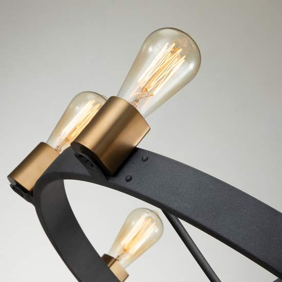 Lampadario Industrial Nordico Silas Acciaio Zinco Antico Ottone 8 Luci E27 QN-SILAS-8P-DZ