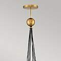 Lampadario Industrial Nordico Skye Acciaio Ottone Antico 6 Luci E27 QN-SKYE-6P
