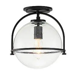 Plafoniera Industrial Nordica Somerset Acciaio Nero 1 Luce E27