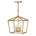 Lampadario Industrial Nordico Stinson Acciaio Ottone Antico Grande 4 Luci E14 QN-STINSON-4P-L-DBR