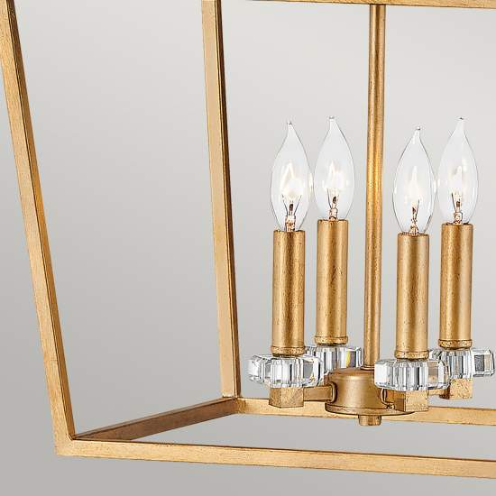Lampadario Industrial Nordico Stinson Acciaio Ottone Antico Grande 4 Luci E14 QN-STINSON-4P-L-DBR