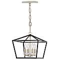 Lampadario Industrial Nordico Stinson Acciaio Nero E Nichel Lucido 4 Luci E14 QN-STINSON-4P-M-BK
