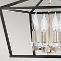 Lampadario Industrial Nordico Stinson Acciaio Nero E Nichel Lucido 4 Luci E14 QN-STINSON-4P-M-BK
