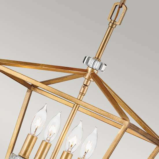 Lampadario Industrial Nordico Stinson Acciaio Ottone Antico Piccolo 4 Luci E14 QN-STINSON-4P-M-DBR