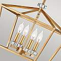 Lampadario Industrial Nordico Stinson Acciaio Ottone Antico Piccolo 4 Luci E14 QN-STINSON-4P-M-DBR