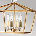 Lampadario Industrial Nordico Stinson Acciaio Ottone Antico Piccolo 4 Luci E14 QN-STINSON-4P-M-DBR