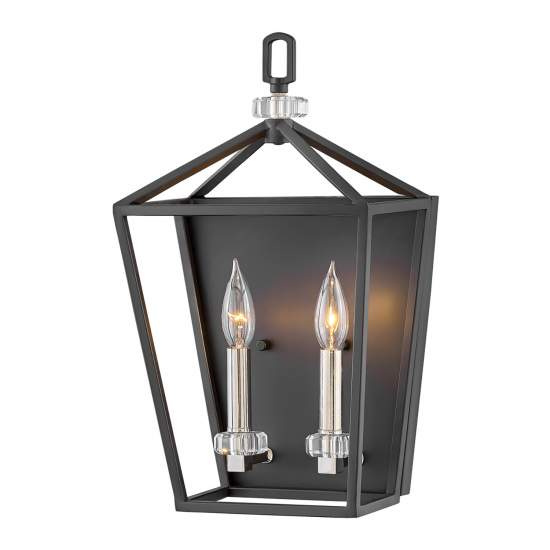 Applique Industrial Nordico Stinson Acciaio Nero E Nichel Lucido 2 Luci E14 QN-STINSON2-BK