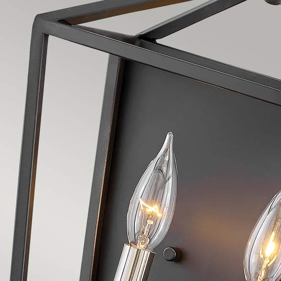 Applique Industrial Nordico Stinson Acciaio Nero E Nichel Lucido 2 Luci E14 QN-STINSON2-BK