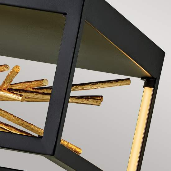 Plafoniera Industrial Nordica Styx Acciaio Nero Oro Led Integrato 8W 3000K 931Lm QN-STYX-LED-F-BG