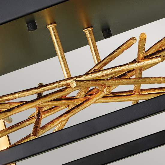 Plafoniera Industrial Nordica Styx Acciaio Nero Oro Led Integrato 8W 3000K 931Lm QN-STYX-LED-F-BG