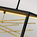 Lampadario Industrial Nordico Styx Acciaio Nero Oro Led Integrato 55W 3000K QN-STYX-LED-ISLE-BG