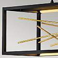 Lampadario Industrial Nordico Styx Acciaio Nero Oro Led Integrato 55W 3000K QN-STYX-LED-ISLE-BG