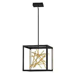 Lampadario Industrial Nordico Styx Acciaio Nero Oro Led Integrato 48W 3000K
