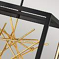 Lampadario Industrial Nordico Styx Acciaio Nero Oro Led Integrato 48W 3000K QN-STYX-LED-P-BG