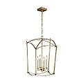 Lampadario Industrial Nordico Thayer Acciaio Doratura Anticata 4 Luci E14 QN-THAYER-4P-ADB