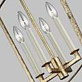 Lampadario Industrial Nordico Thayer Acciaio Doratura Anticata 4 Luci E14 QN-THAYER-4P-ADB